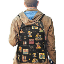 Load image into Gallery viewer, Vintage Cowboy Collage Western Backpack