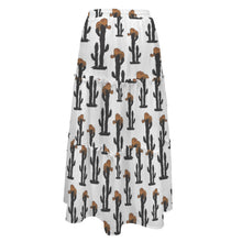 Load image into Gallery viewer, Western Cactus Tiered Prairie Maxi Skirt