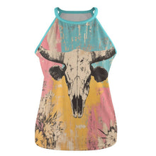 Load image into Gallery viewer, Baha Ranch Bull Skull Retro Pop Western Tank Top