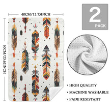 Load image into Gallery viewer, Southwestern Feathers Set of 2 Dish Towels Made in America