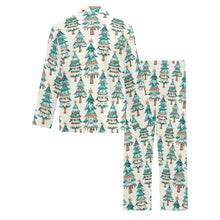 Load image into Gallery viewer, Turquoise Christmas Trees Men's Western Pajamas