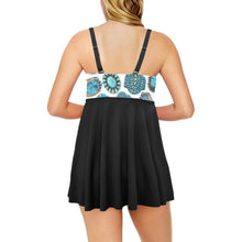 Load image into Gallery viewer, Turquoise Crazy Swim Dress & Shorts Set