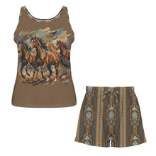 Load image into Gallery viewer, Baha Ranch Running Wild Pajama Lounge Tank Shorts Set Made in America
