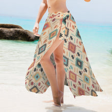 Load image into Gallery viewer, Baha Ranch Cream Aztec Beach Swim Coverup Skirt