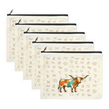 Load image into Gallery viewer, Baha Ranch Brand Longhorn Pack of 5 bags Cosmetic Bag Made in America