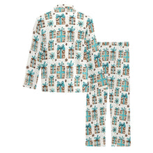 Load image into Gallery viewer, Turquoise Christmas Presents Men's Western Pajamas