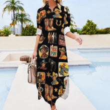 Load image into Gallery viewer, Vintage Cowboy Collage Western Duster Dress