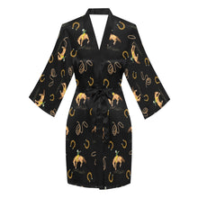 Load image into Gallery viewer, Rodeo Cowboy Satin Kimono Sleeve Robe
