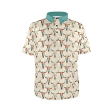 Load image into Gallery viewer, Baha Ranch Colored Skulls Men's Polo Style Shirt