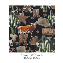 Load image into Gallery viewer, Baha Ranch Cowboy Collage Velvety Soft Throw Pillow Case Made in America