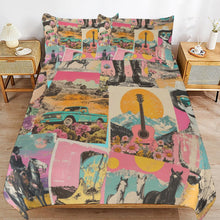 Load image into Gallery viewer, Baha Ranch Retro Pop Western 3-Piece Bedding Set (1 Duvet Cover + 2 Pillow Shams) – 102"×90"