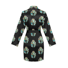 Load image into Gallery viewer, Turquoise Naja Women's Long Sleeve Belted Satin Feel Dressing Lounge Robe