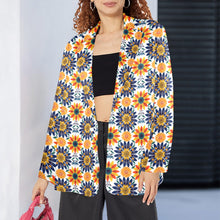Load image into Gallery viewer, Colores de Mexico Blue Yellow Mexican Floral Blazer