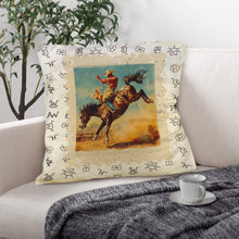 Load image into Gallery viewer, Baha Ranch Vintage Rodeo Stamp Throw Pillow Made in America