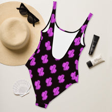 Load image into Gallery viewer, Yeehaw Purple Neon Cactus One-Piece Swimsuit