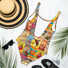 Load image into Gallery viewer, Yeehaw Vintage Rodeo Poster One-Piece Swimsuit