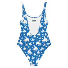 Load image into Gallery viewer, Yeehaw Blue Rodeo Cowboy One-Piece Swimsuit