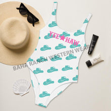 Load image into Gallery viewer, Yeehaw Turquoise Hat Yeehaw Swim Suit