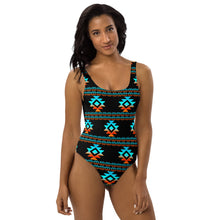 Load image into Gallery viewer, Yeehaw Black Aztec One-Piece Swimsuit