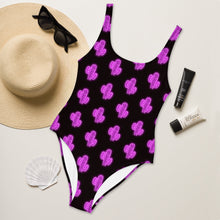 Load image into Gallery viewer, Yeehaw Purple Neon Cactus One-Piece Swimsuit
