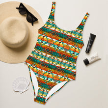 Load image into Gallery viewer, Yeehaw Mustard Aztec One-Piece Swimsuit