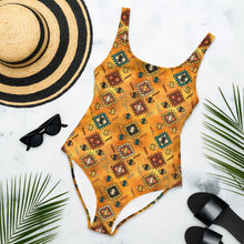 Load image into Gallery viewer, Yeehaw Golden Aztec One-Piece Swimsuit