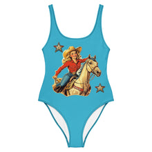 Load image into Gallery viewer, Yeehaw Vintage Cowgirl One-Piece Swimsuit