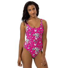 Load image into Gallery viewer, Baha Ranch Yeehaw Rhinestone Cowgirl Magenta One-Piece Swimsuit