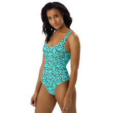 Load image into Gallery viewer, Yeehaw Turquoise Horseshoe One-Piece Swimsuit