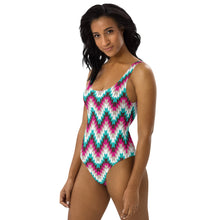 Load image into Gallery viewer, Yeehaw Turquoise Aztec One-Piece Swimsuit