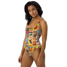 Load image into Gallery viewer, Yeehaw Vintage Rodeo Poster One-Piece Swimsuit