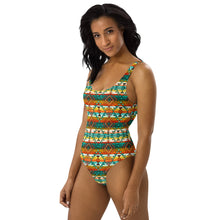 Load image into Gallery viewer, Yeehaw Mustard Aztec One-Piece Swimsuit