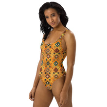 Load image into Gallery viewer, Yeehaw Golden Aztec One-Piece Swimsuit