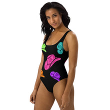 Load image into Gallery viewer, Yeehaw All Neon Hat One-Piece Swimsuit