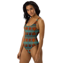 Load image into Gallery viewer, Baha Ranch Yeehaw Turquoise Aztec One-Piece Swimsuit