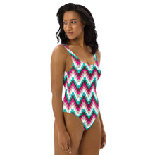Load image into Gallery viewer, Yeehaw Turquoise Aztec One-Piece Swimsuit