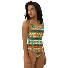Load image into Gallery viewer, Yeehaw Mustard Aztec One-Piece Swimsuit