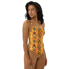 Load image into Gallery viewer, Yeehaw Golden Aztec One-Piece Swimsuit