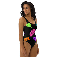 Load image into Gallery viewer, Ready to Ship All Neon Hat One Piece Swimsuit size 2XL