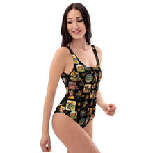 Load image into Gallery viewer, Yeeehaw Vintage Cowboy Collage Western One-Piece Swimsuit