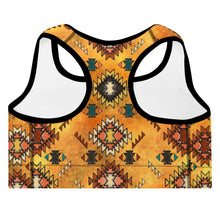 Load image into Gallery viewer, Golden Aztec Padded Sports Bra