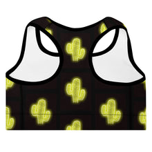 Load image into Gallery viewer, Green Neon Cactus Padded Sports Bra