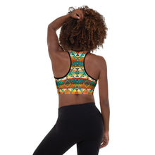 Load image into Gallery viewer, Mustard Aztec Padded Sports Bra