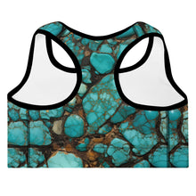 Load image into Gallery viewer, All Turquoise Padded Sports Bra