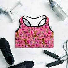 Load image into Gallery viewer, Hot Pink Yeehaw Padded Sports Bra