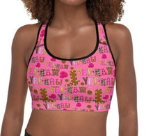 Load image into Gallery viewer, Hot Pink Yeehaw Padded Sports Bra