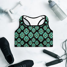 Load image into Gallery viewer, Turquoise Aztec Sports Bra