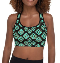 Load image into Gallery viewer, Turquoise Aztec Sports Bra