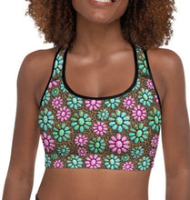 Load image into Gallery viewer, Pink Turquoise Cowgirl Sports Bra
