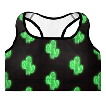 Load image into Gallery viewer, Neon Cactus Padded Sports Bra